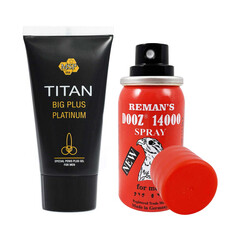 Dooz 14000 Delay Spray & Titan Gel Platinum 50ml Combo - for improved sexual performance reviews and discounts sex shop