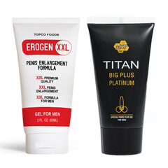 Erogen XXL gel 60ml + TITAN GEL platinum for penis enlargement reviews and discounts sex shop