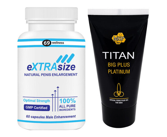 eXTRAsize Capsules + Titan Gel set for penis enlargement reviews and discounts sex shop